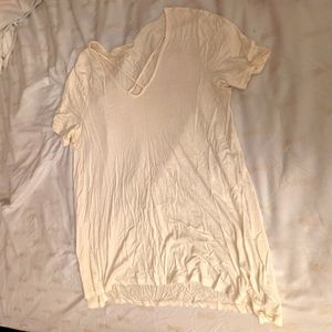 Cream White Cross Detail Top